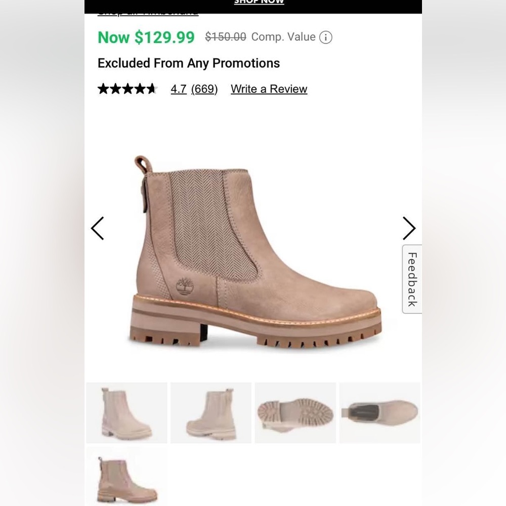 TIMBERLAND WOMENS COURMAYEUR VALLEY CHELSEA - TAUPE